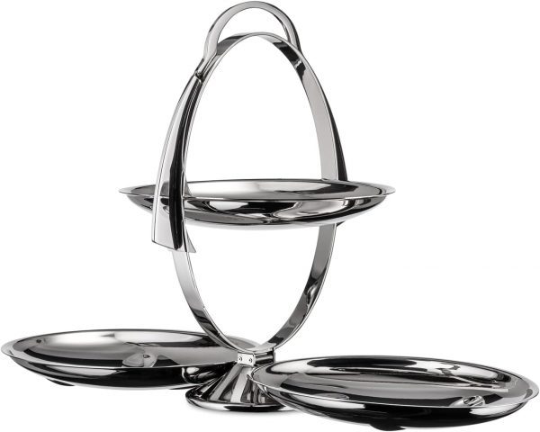 Alessi - Alzata pieghevole in acciaio cromato dal design moderno e dalle linee eleganti Anna Gong