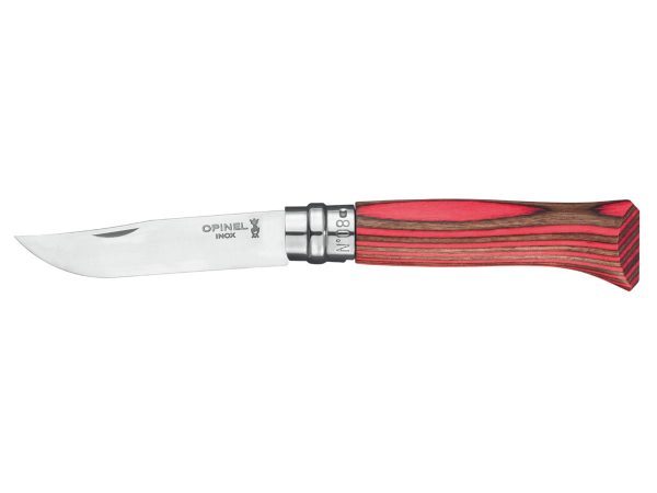 Opinel TRADIZIONE LUSSO N°08 INOX BETULLA LAMELLARE Rossa (002390)