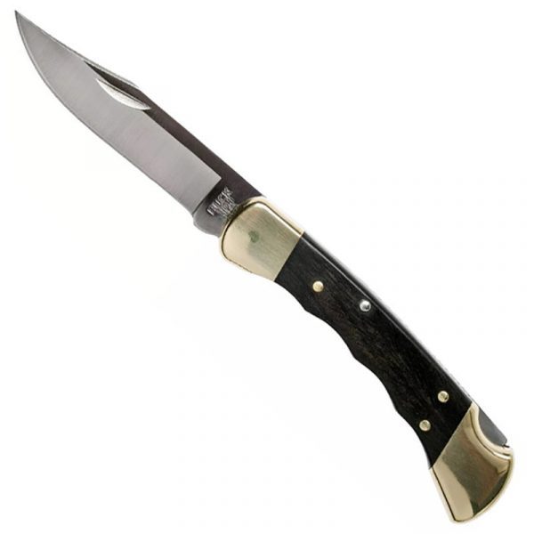 Buck 110 Folding Hunter Finger Grooved Leather